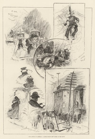 Our Artist in America, a Look round New York in the Snow by Henry Charles Seppings Wright